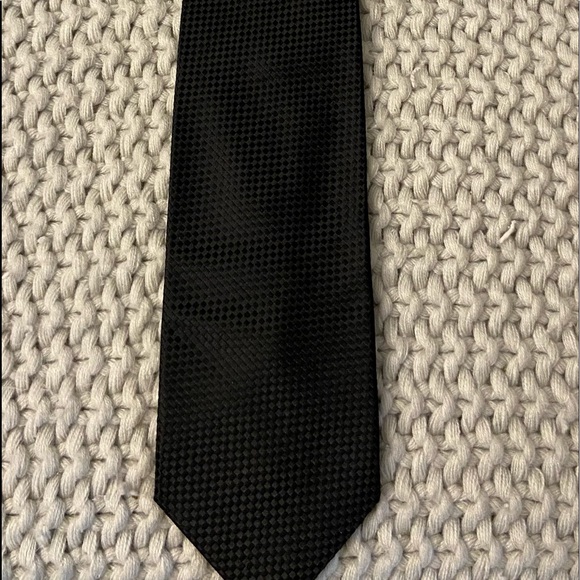 Roberto Villini Couture handmade black silk neck tie - Picture 1 of 6